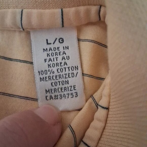 Fairway & Greene MONEY HILL Men's L 100% Cotton Yellow Striped Polo Golf Shirt - Picture 5 of 7